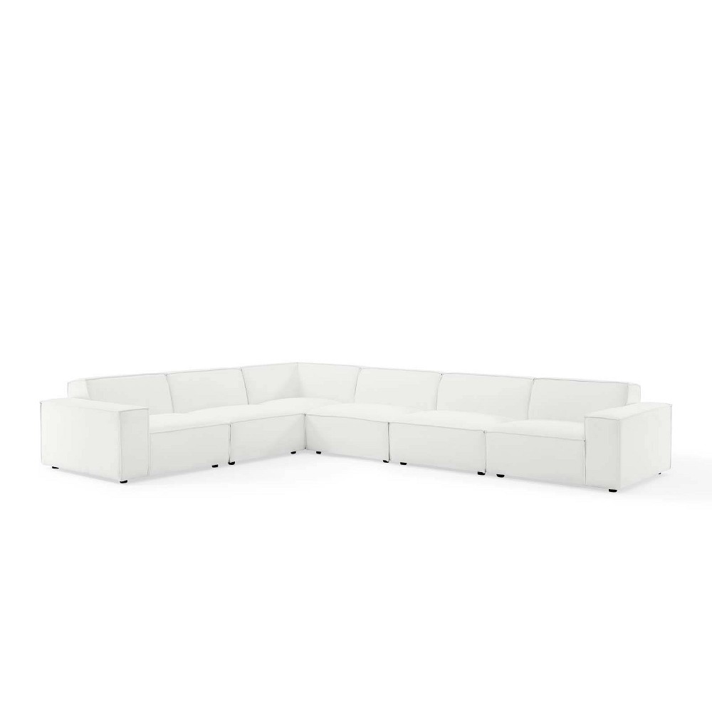 Photos - Sofa Modway 6pc Restore L-Shaped Sectional  White - : Upholstered, Wood Fram 