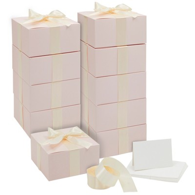 Stockroom Plus 10 Pack Gift Boxes With Lids & Ribbon And White Blank ...
