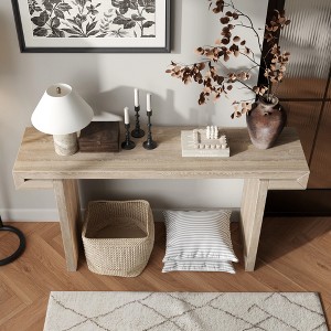 Airsurfer 60inches Rustic Farmhouse Console Table Wood Finish Entryway Sofa Side Table for Living Room, Hallway, - 1 of 4
