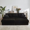 KWPZQEB 84'' Modern Sofa, Comfy Cloud Couch with 2 Ottoman & 2 Pillows, Deep Seat Corduroy 3 Seat Sofa for Living Room - 2 of 4