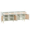 TV Table with 4 Drawers, Freestanding TV Stand Entertainment Center with Adjustable Shelves - 4 of 4