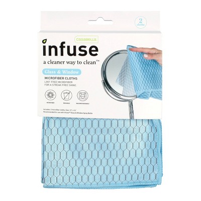 Casabella Infuse Glass & Window Microfiber Cloths - 2pk