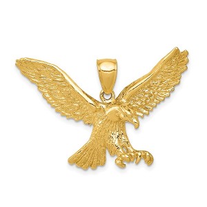 Black Bow Jewelry 14k Yellow Gold Large Flying Eagle Pendant - 1 of 4