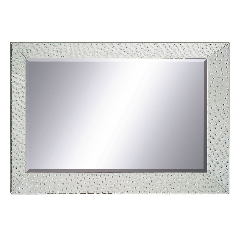 Glass Handmade Beveled Wall Mirror with Crystal Frame Silver - Olivia &#38; May, 1 of 7