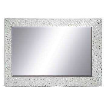 Glass Handmade Beveled Wall Mirror with Crystal Frame Silver - Olivia & May