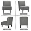Tangkula Modern Armless Accent Chair Fabric Single Sofa w/ Rubber Wood Legs Grey - 4 of 4