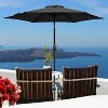Heynemo 7.5 ft Patio Umbrella Outdoor Market Umbrella Tilt Button and Crank 6 Ribs for Deck Lawn Pool & Backyard - 2 of 4