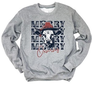 Simply Sage Market Women's Graphic Sweatshirt Merry Oxmas - 1 of 2