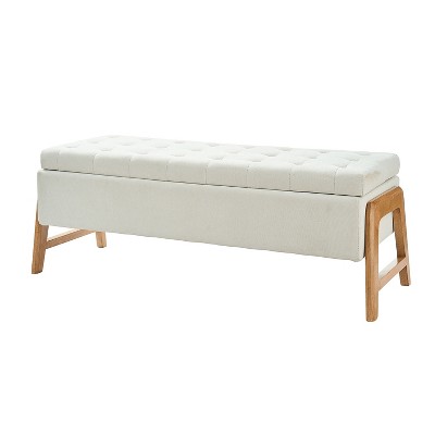 Nana Storage Bench With Solid Wood Legs | ARTFUL LIVING DESIGN