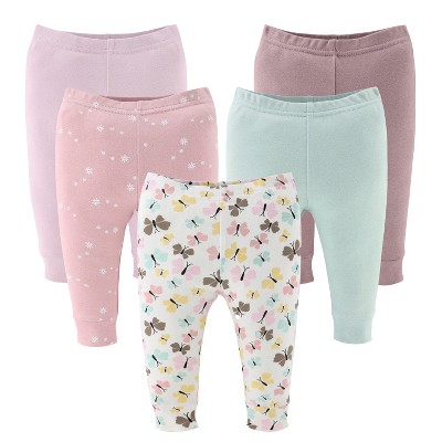 The Peanutshell Butterfly Kisses Baby Girl Pants, 5-Pack Set
