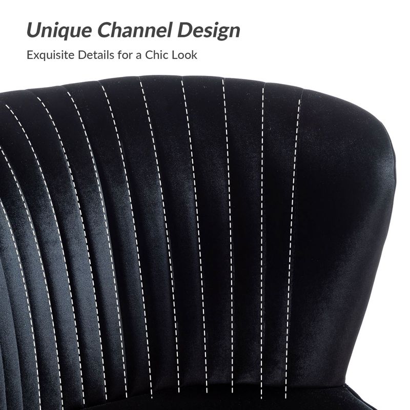 Velvet Nicolas Loveseat Chair Contemporary  2-Seater Sofa for Living Room and Bedroom Tufted Back Loveseat  | Karat Home, 4 of 14
