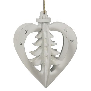 5.5 Inch Flourish Onion Heart Ornament Tree Snowflake Tree Ornaments - 1 of 3