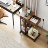 Garvee C Shaped End Table with Charging Station, Flip Top Sofa Side Table with USB Ports and Outlets for Living Room Bedroom, Brown - 4 of 4