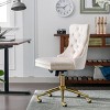 INFURNIC Task and Office Chairs Velvet Upholstered Tufted Button Swivel Chair with Golden Base for Home Office, Beige, 25.5"*19.7"*37.4" - 3 of 4