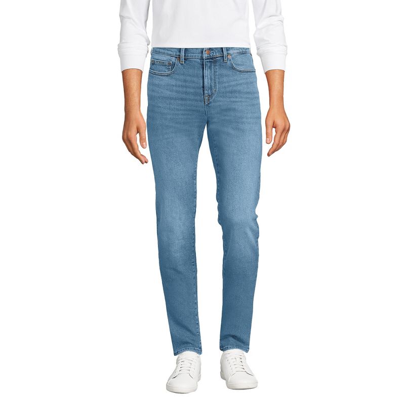 Lands' End Men's Recover 5 Pocket Straight Fit Denim Jeans, 1 of 6