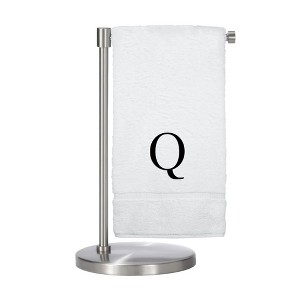 BC BARE COTTON Monogrammed Bath Towel, Personalized Gift, Set of 2 - White - Black Block - 1 of 4