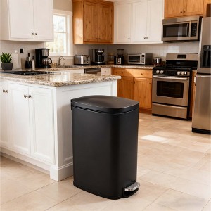 13 Gal Kitchen Trash Can with Removable Inner Bucket & Soft Close Lid for Bathroom Living Room Office - 1 of 4