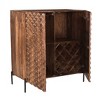 Cameron 2 Door Bar Cabinet Brown - Treasure Trove: Mid-Century Modern, Wine Storage, Sheesham Wood - 3 of 4