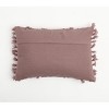 HomeRoots 14" X 20" Mauve Handmade Indoor Outdoor Throw Pillow Cover With Tassels - 4 of 4
