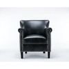 Faux Leather Club Chair with No-Sag Springs, Muted Nailhead Trim, and Solid Wood Legs - 3 of 4