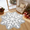 Christmas Round Rug Machine Washable Rugs for Living Room Snowflake Cilcle Rug Non Slip Bedroom Rugs Stain Resistant Carpet for Dining Room Nursery - 3 of 4