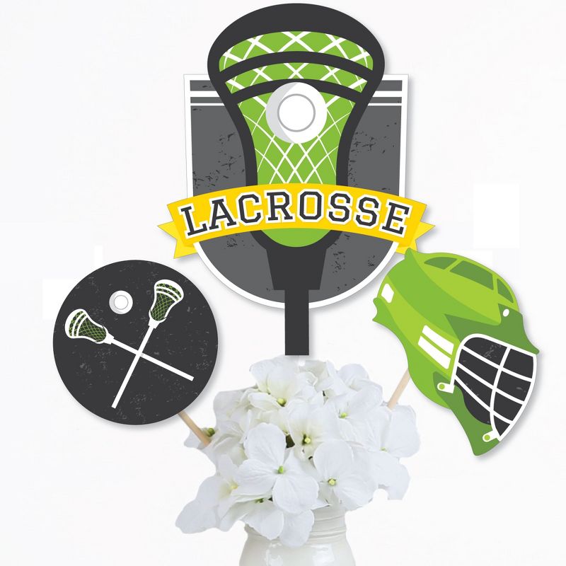 Big Dot of Happiness Lax to the Max Lacrosse Party Centerpiece Sticks Table Toppers Set of 15, 3 of 9
