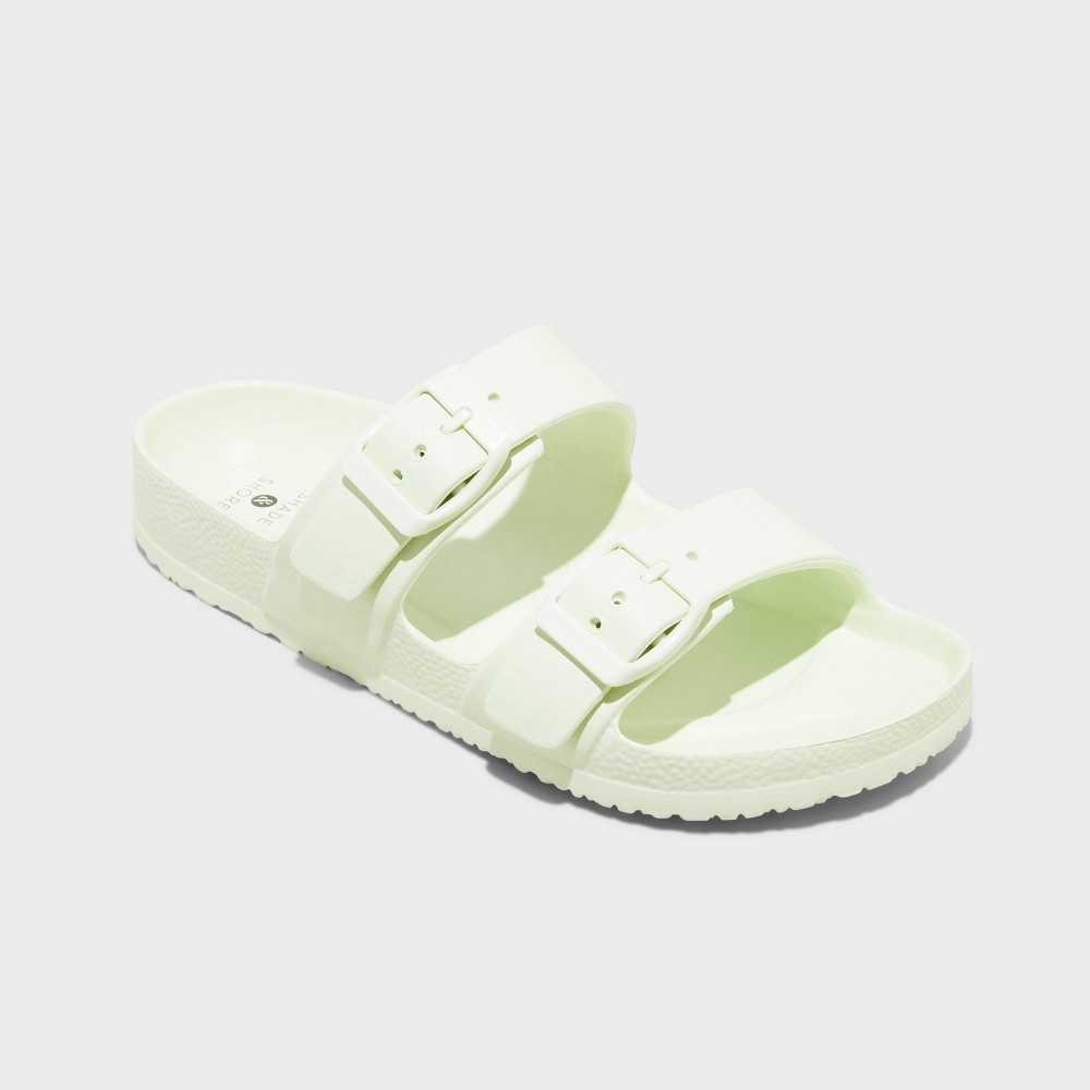 Women's Neida EVA Two Band Footbed Slide Sandals - Shade & Shore™ Light Green 9