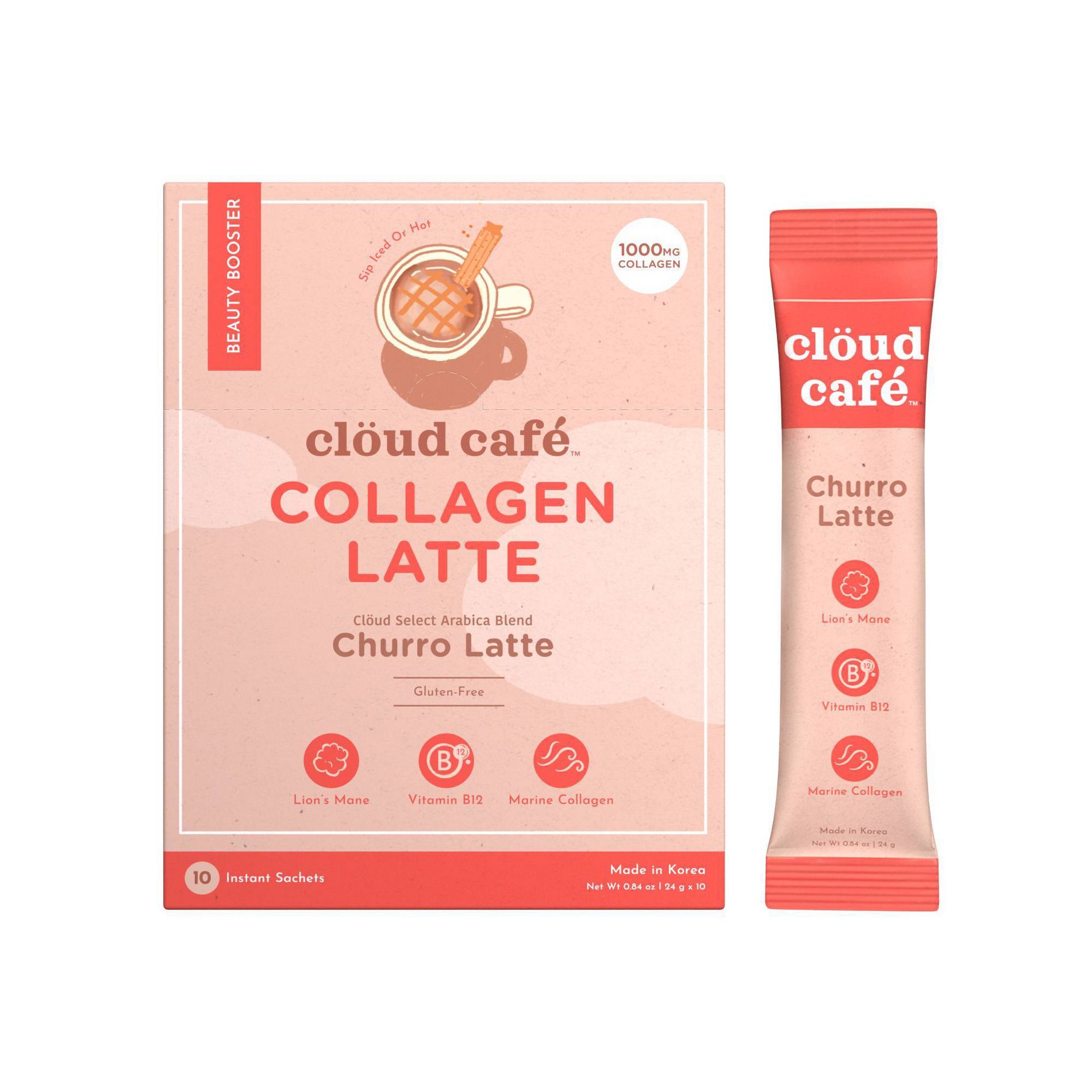 Cloud Cafe Churro Latte with Marine Collagen Instant Coffee - 8oz