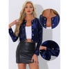 Allegra K Women's Button Long Sleeve Open Front Cropped Party Club Sequin Cardigan - 2 of 4