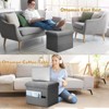 Itopfox Foldable Storage Ottoman with Thick Foam Padded Seat, Foot Rest Stool in Linen Fabric, 43L Storage Bench for Bedroom Living Room, Dark Gray - 4 of 4