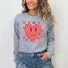 Simply Sage Market Women's Graphic Sweatshirt Melting Heart Checkered - 2 of 3