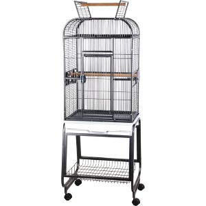 A&E Cage Company Play Top with Plastic Base Bird Cage - Black S - 1 of 4