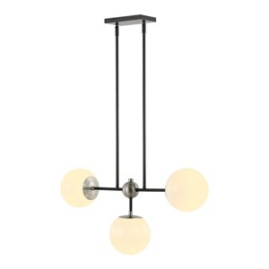 Collier 3 Light 28" Height Adjustable Pendant - PND4167 - Black/Nickel - Safavieh - 1 of 4