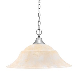 Toltec Lighting Any 1 - Light Pendant in  Brushed Nickel with 20" Amber Marble Shade - 1 of 1
