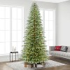 Puleo 12' Pre-Lit Artificial Cypress Christmas PE Tree with LED Rice Lights - 2 of 4