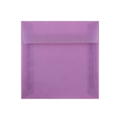 JAM Paper 6.5x6.5 Square Translucent Vellum Invitation Envelopes Lilac Purple 241332378I