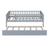 NicBex Twin/Full Size Daybed Wood Bed Frame with Trundle and Fence Guardrails for Bedroom,Living Room,Apartment - 4 of 4
