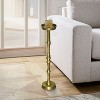 Royal Hampton 6 Inch Round Drink Side Table with Turned Pedestal Metal Base - 2 of 4