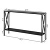 Costway 2 Tier Console Table Narrow Accent Side Entryway Table Metal Frame Black - 4 of 4