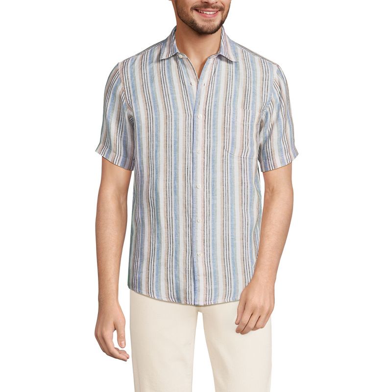 Lands' End Men's Traditional Fit Short Sleeve Linen Shirt, 1 of 5