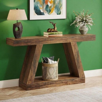 KTMBDW 55 Inches Long Console Table for Entryway, Sofa Table Behind Couch, Wooden Entry Table Foyer Hallway Table for Living Room