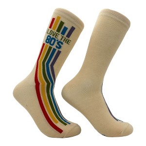 Crazy Dog T-Shirts Women's I Love The 80s Socks Funny Sarcastic Retro Graphic Novelty Footwear - 1 of 4
