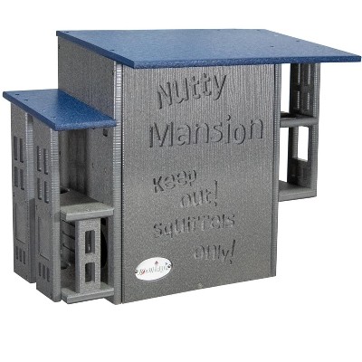 Gray and Blue Recycled Poly Lumber Squirrel Mansion