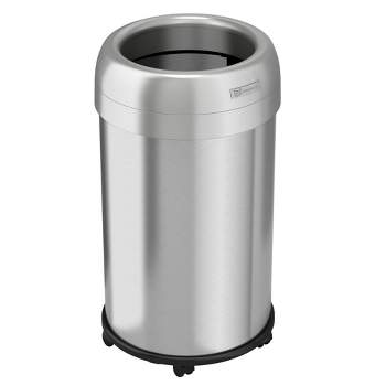 iTouchless 13gal Round Trash Can with Wheels and Dual Odor Filters