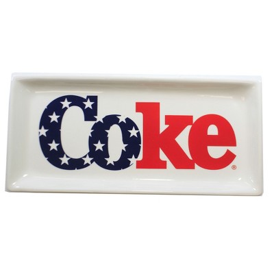 Tabletop 6.0" Coke Rectangle Plate Patriotic Platter Transpac  -  Serving Platters