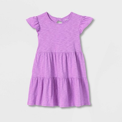 Girls Next Purple Cotton Summer Dress Age 12/18 Months VGC
