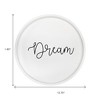 HomeRoots 14" White And Black Dream Round Serving Tray With Handles - 3 of 4