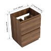NicBex Floating Wall Mounted Bathroom Vanity without Sink,Modern Bathroom Sink Vanity with Double Drawer,24" Bathroom Sink Cabinet,Brown - 3 of 4
