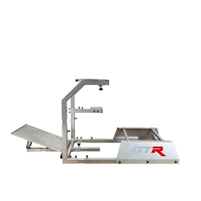 Abtivan Corporation GTA Model Simulator Cockpit Silver Frame Base Only Without Racing Seat Driving Gaming Simulator Cockpit with Gear Shifter Mount