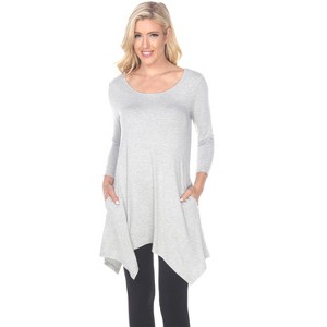 Women's 3/4 Sleeve Makayla Tunic Top with Pockets - White Mark - 1 of 3